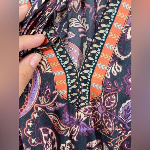 Anthropologie Current Air Paisley Boarder Print The Purple Haze Dress Women’s S - Picture 6 of 14